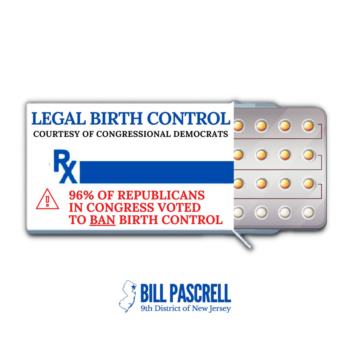 Reminder: 96% of House republicans voted against keeping birth control legal. Do not forget it.