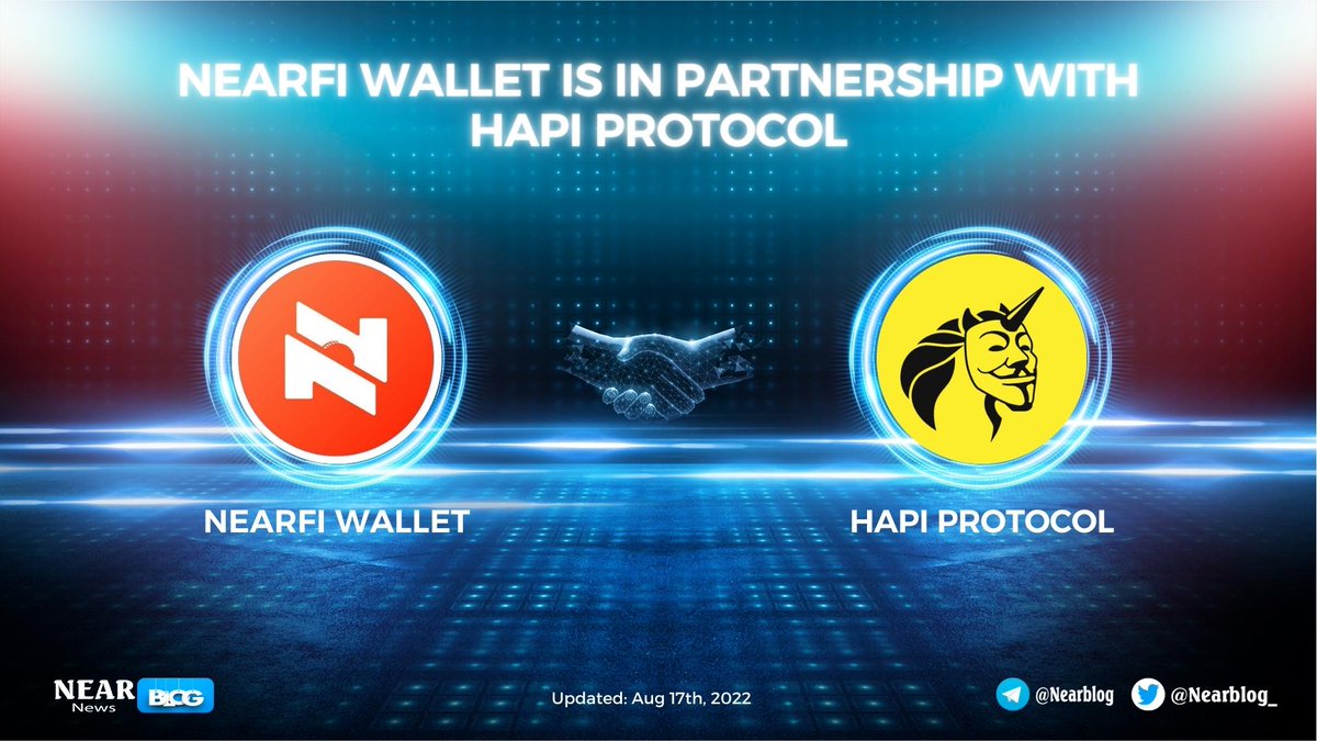 WalkyrienVC's tweet image. 🎉@NearFi_Wallet is in partnership with @i_am_hapi_one
#NearFiWallet believes that with the support of #HAPIProtocol, they will be able to fulfill their common vision and ambitions🚀
#NearBlog #NEAR #NearFiWallet #HAPI