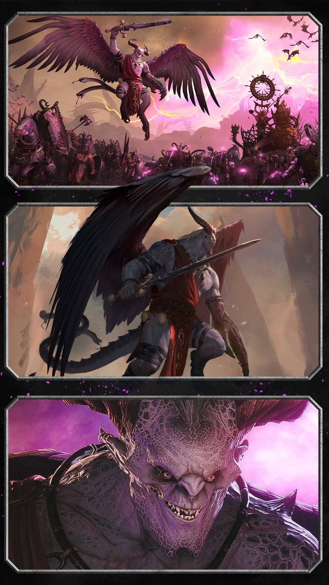 totalwar's tweet image. Your Champions of Chaos are eager to taste battle. Who will you be choosing to march to the Fallen City and become the master of Zanbaijin?