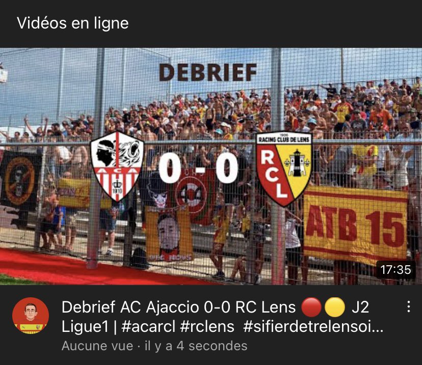 Thibaut1906_RCL's tweet photo. Nouvelle vidéo YouTube debrief :
@ACAjaccio 0-0 @RCLens 🔴🟡
J2 @Ligue1UberEats
Dans cette vidéo :
👉 Le debrief
👉 L’homme du match : Facundo Medina
👉 Projection @AS_Monaco 👀
https://t.co/myYVYQVuGt
#ACARCL #FierDEtreLensois #RCLens #Ligue1UberEats https://t.co/fewQWqaVvv