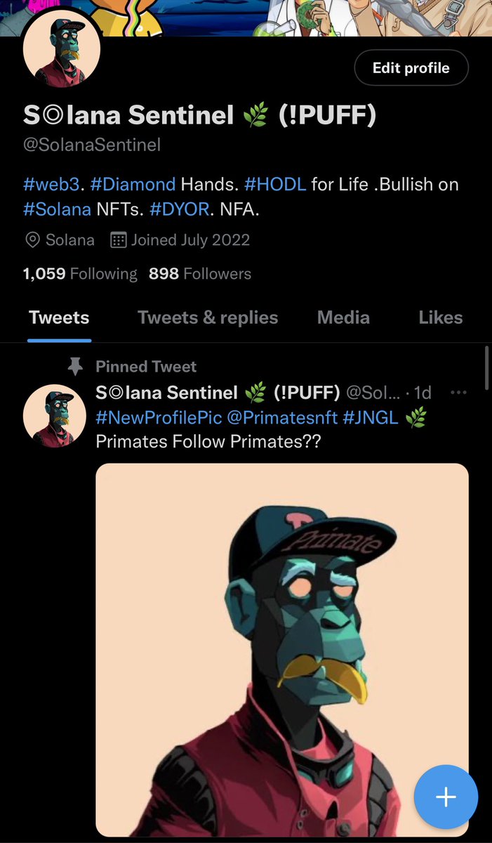 Long shot but can <a href="/Primatesnft/">Primates🌿</a> family help me reach 1000 followers???
Like/Rt and help homie reach a milestone..
Currently 898 followers and counting..
#JNGL 🌿 #Primates #SolanaNFTs #Solana #NFTs #NFTCommunity