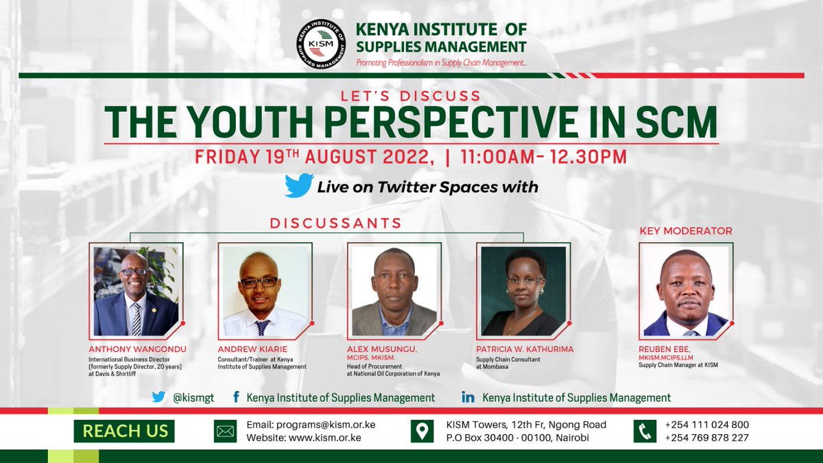 kismgt's tweet photo. Let's Discuss!
With the best in the Industry,See Poster for details.

@andrewkiarie #AlexMusungu #PatriciaKathurima
#AnthonyWangondu
@JNKarani @okindatheleader https://t.co/2nVJKBxwmJ