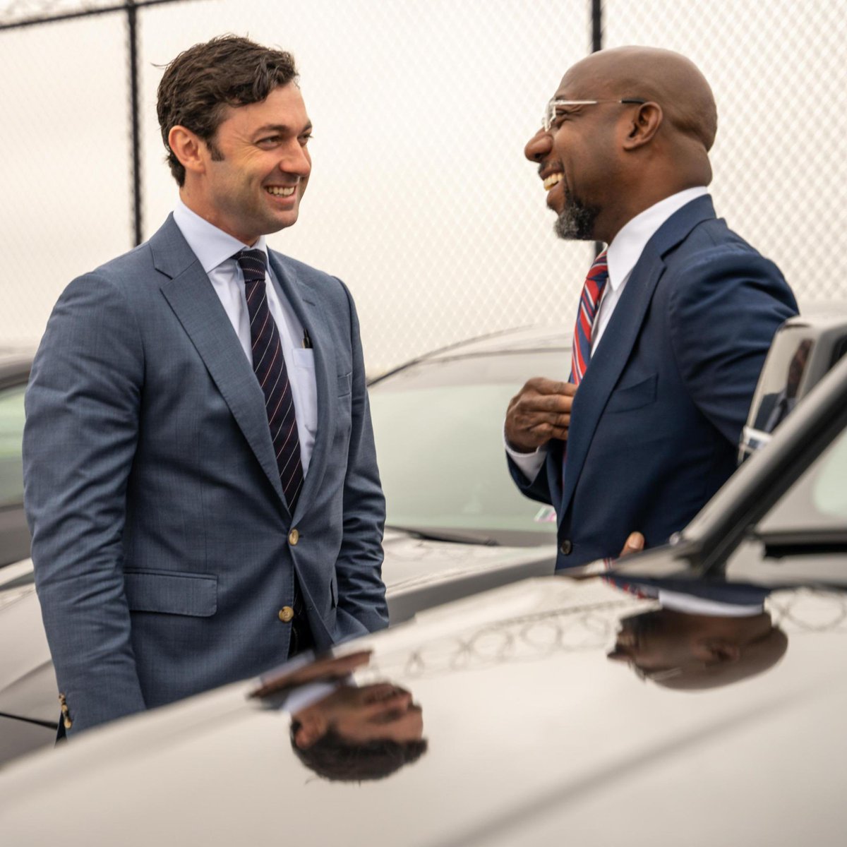 Good morning! <a href="/ReverendWarnock/">Reverend Raphael Warnock</a> and I are on the road together today, on the way now to Warner Robins, Ga.