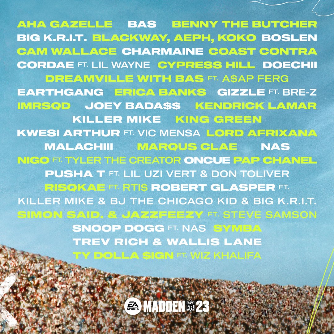 Wow - so many artists of Ghanaian descent on the Madden 23 Soundtrack #GhanaToTheWorld #BlackStarTalent  🇬🇭🇬🇭🇬🇭🇬🇭 (h/t <a href="/KweiksLive/">Nana Kweku Sekyi</a> ) 

Kwesi Arthur ✔️
Blackway✔️
Vic Mensa✔️
Lord Afrixana✔️