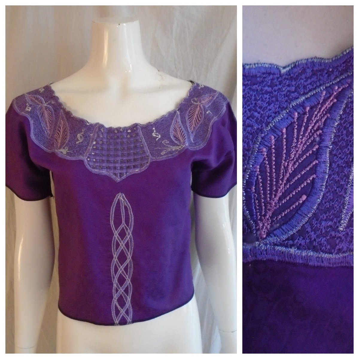 Rue23vintage's tweet photo. SALE Vintage 1980s Crop Top Purple Cotton Embroidered Hippie Pullover Medium https://t.co/pqpBXFRHmU #Etsy #rue23vintage #EmbroideredBlouse https://t.co/RTk4HGlHjb