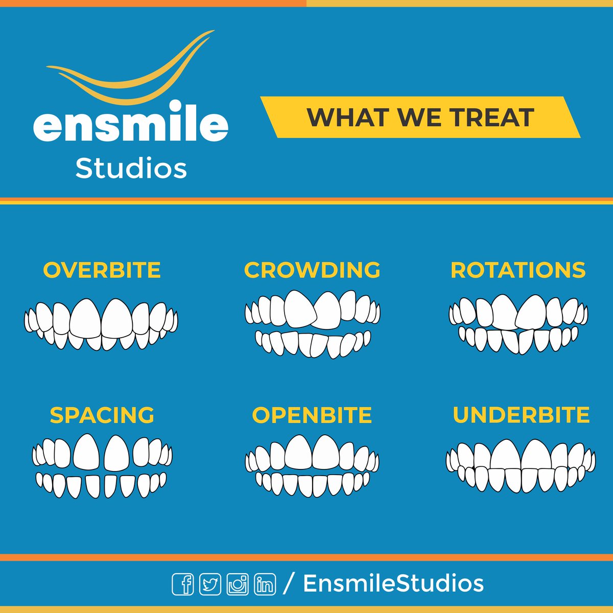 EnsmileStudios's tweet photo. What we Treat
#aligners #dentistry #oralhealth #dentalcare #MetaTechHealthLtd #ensmilestudios #InvisibleDentalAligners #healthy #dentalcare #smile #metatechhealth #braces #invisiblebraces https://t.co/hIpprsrbaV