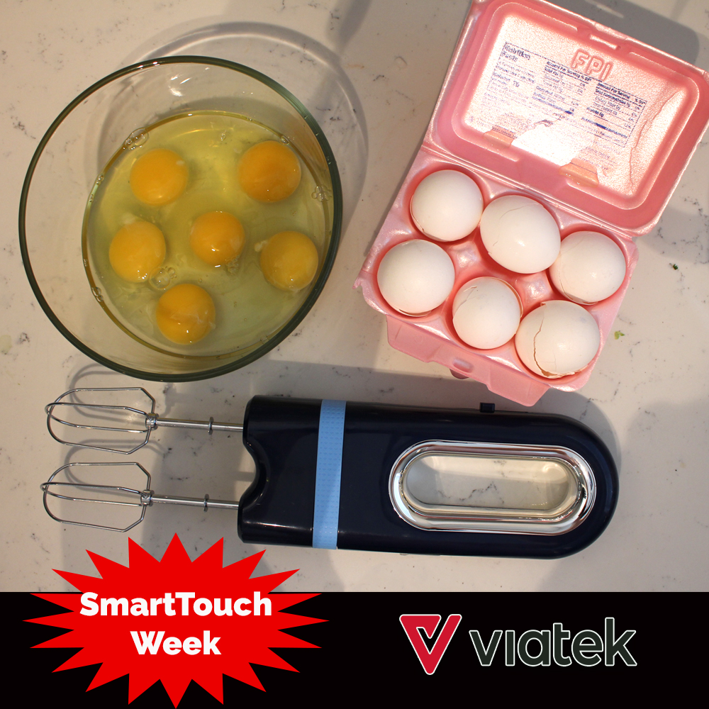 Our newest addition to the Smart Touch line is the USB Mixer! Completely cordless, this ergonomic mixer is designed for all levels of bakers. It features a sliding witch that is designed to make beater speed changing easy! Look for it at viatek.com in next month!