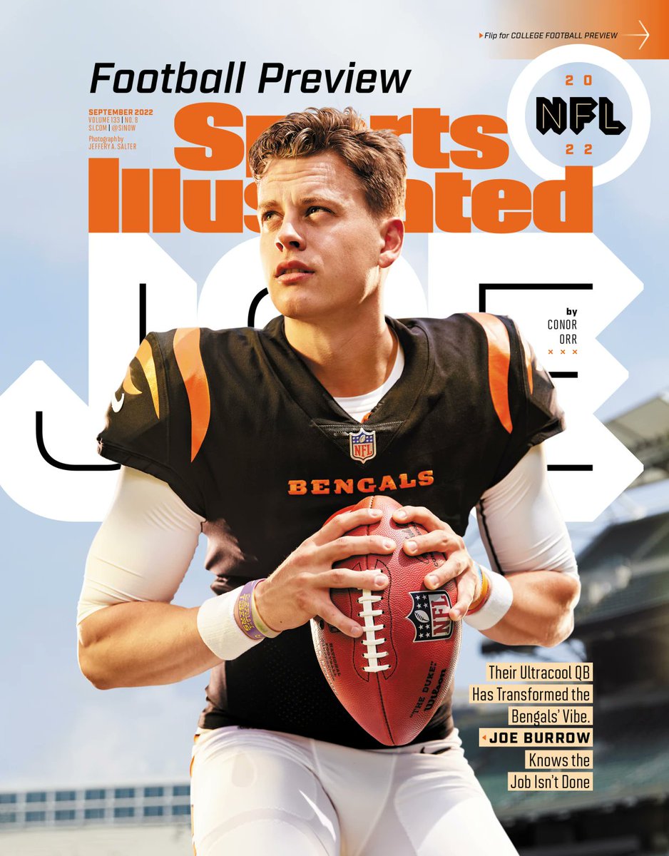 SKProFootball's tweet photo. Joe Cool becomes the latest NFL rising star to grace the September 2022 Sports Illustrated magazine cover. 📷 (via @SInow)
#NFL #RuleTheJungle #SICover https://t.co/DIjOODTe1P