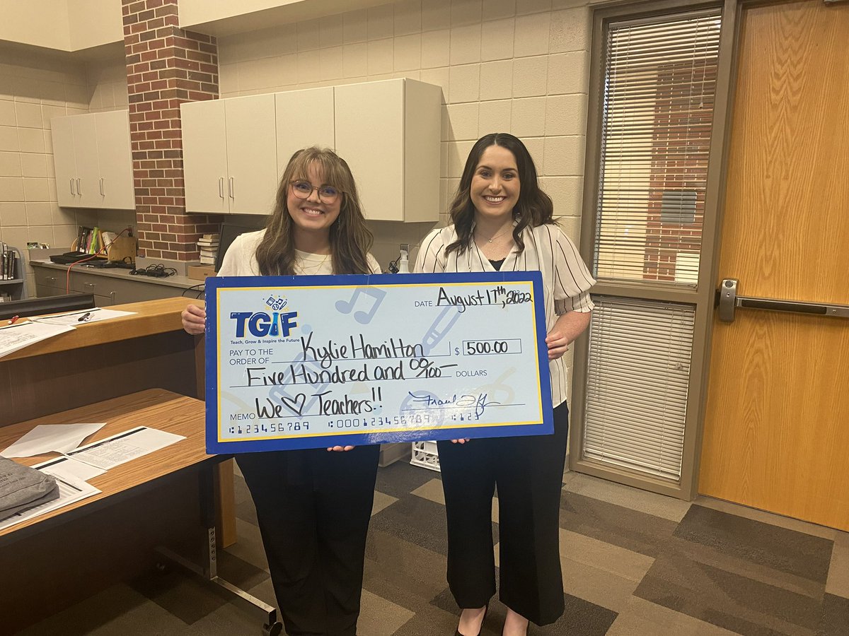 Congratulations Mrs. Hamilton on receiving the Credit Union of America TGIF grant for her classroom!