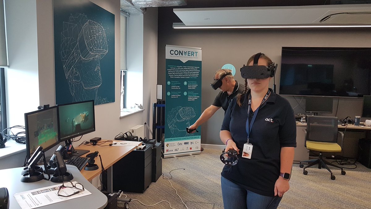 CWICWales's tweet photo. Clare, Ian &amp; Steve from @acttrainingltd visited our Immersive Learning lab today to test drive all of the resources available. They'll use them later in the year with their learners. It was good fun as well as being valuable CPD for them.  #interactive #learning #CPD https://t.co/5E2AlLZRAZ