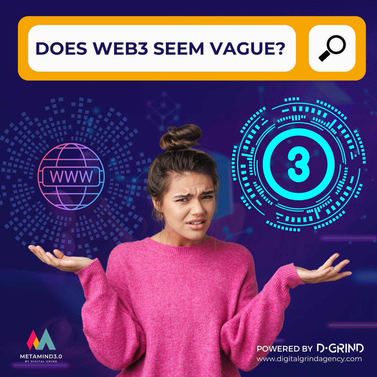 MetaMind3_0's tweet photo. We hear you! Let's solve your “where to”, “how to” and “what next” challenges. Move your business from Web2 to #Web3 and the #Metaverse with customised support from MetaMind3.0 Consulting services.
#NFTs #Blockchain #Digitalassets #Virtualeconomy #virtualworld #DigitalGrind https://t.co/nOouDiQ8kg