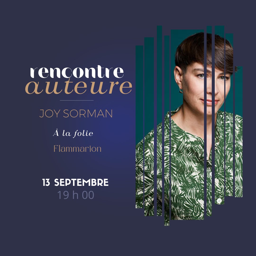 LibrairieRyst's tweet photo. Deuxième rencontre de septembre ce mardi 13 septembre, retrouvez nous avec Joy Sorman pour son roman À la folie dès 19 h.
#librairiesindependantes #librairieryst #ryst #cherbourgencotentin #lesrencontresdelalibrairie @flammarionlivres https://t.co/RcM1vfAtqm