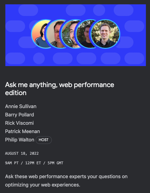 HenriHelvetica's tweet photo. Looking fwd to this Spaces today w/ some of my fave folks/friends. Absolutely  ̶w̶o̶r̶t̶h̶ must tune in. 12pm EDT. 
#webperf #permatters https://t.co/XxEfNdDm0p