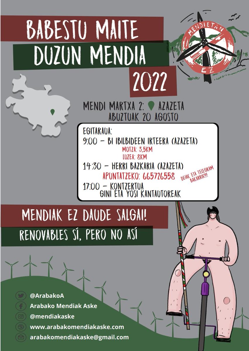 Mendialdea_info's tweet photo. Mendi Martxa + Herri Bazkaria + Kontzertua.
Abuztuak 20 de agosto,
#Azazeta #ArabakoMendialdea #MontañaAlavesa #MendiakAske https://t.co/CyGJODrKgA