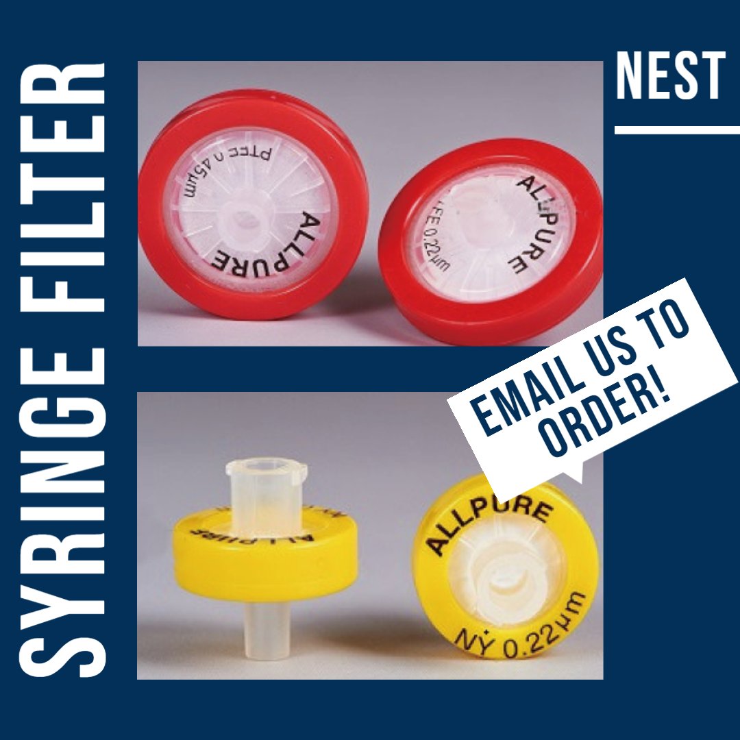 NestSciUSA's tweet photo. NEST syringe filters are designed for sample volumes of 2mL to 100mL. They are individually wrapped and they are non - pyrogenic, non-cytotoxic. They are the best for filtration and other applications! Email us for more details or you can order now!
#syringefilter #biopharma https://t.co/5jlphg48Kf