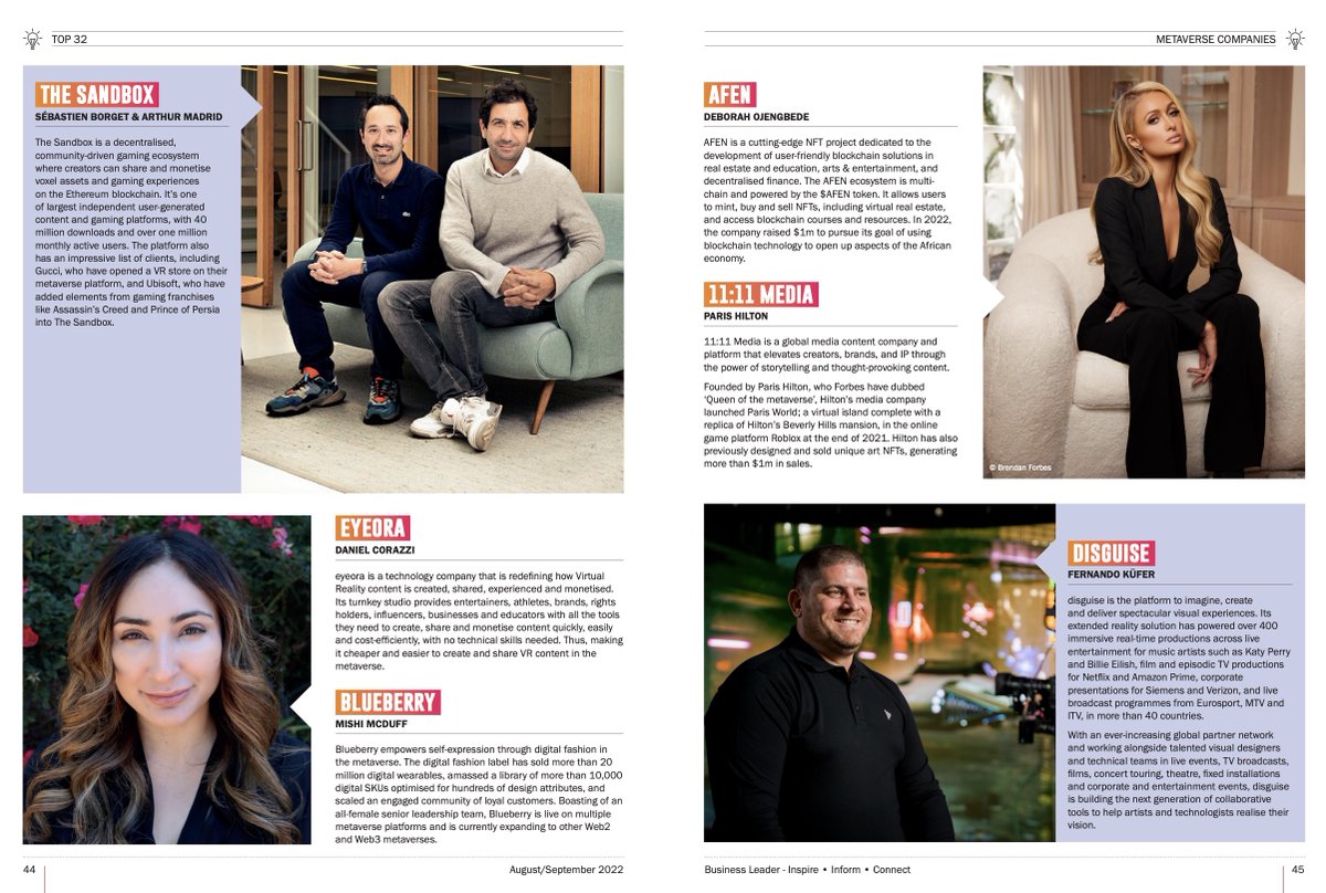 Blueberry has been named among the top 32 metaverse companies worldwide by @BLeaderNews! So proud of @BlueberryMishi and our entire team for this accomplishment. #womenintech #metaversefashion
