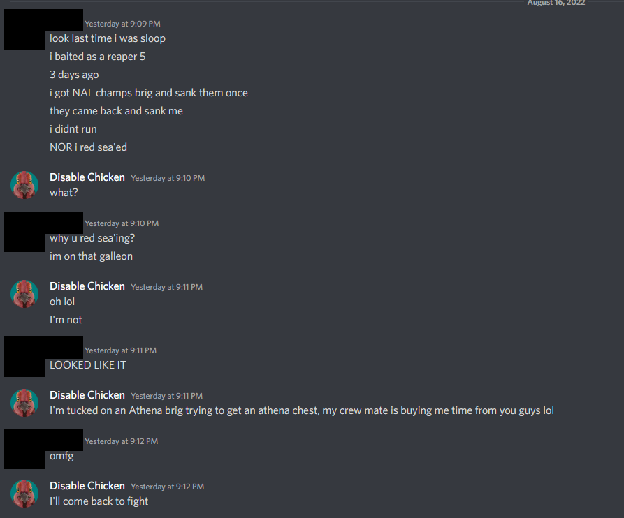 Disable_Chicken's tweet photo. First time this has happened to me (and was bound to happen eventually) Luckily the guy was cool about it but it goes to show that the new ship banners give slightly too much information to other players.
#toolsnotrules https://t.co/TgkErTXtUB