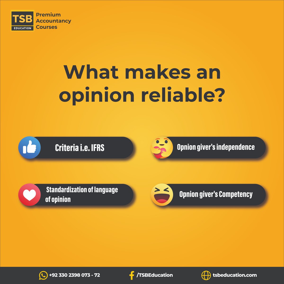 TsbEducation's tweet photo. Do you know the correct answer? Let us know by reacting on this post.
For any information call or WhatsApp us at +92 330 2398073 - 72
#TSBEducation #MCQs #CA #CFAP #CAGlobal #castudents #caexams #calife #PremiumAccountancyCourses #onlineeducation #ICAP #mcqbank #react #Like https://t.co/yei9yqbJIt