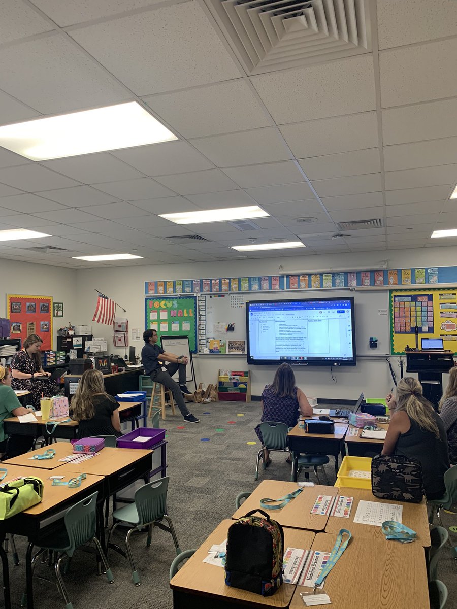 PageElem's tweet photo. The Kinder team at Rayma C. Page established team norms and a grade level mission statement at today’s PLC meeting. Go Rayma Rockstars!! 🎸 🌟 @LeeSchools #raymatweets https://t.co/qF9QXPlDtS