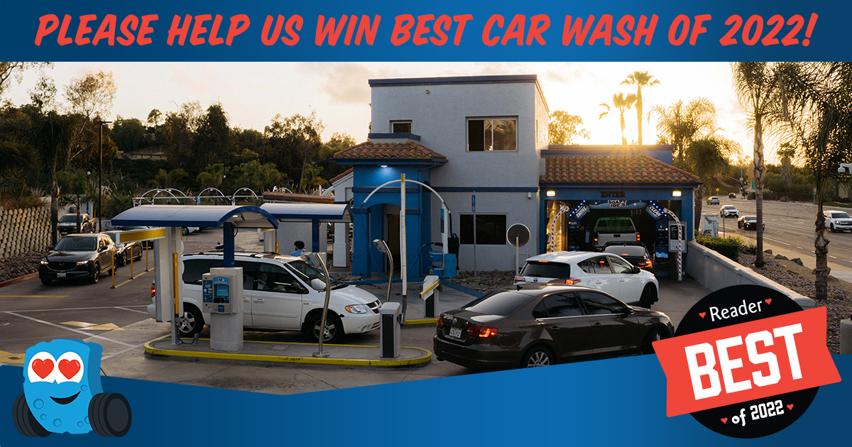 SoapyJoesCW's tweet image. Voting is here for the @sandiegoreader 2022 Best Of list! We would be honored to be your favorite car wash of 2022. Please vote for Soapy today! vote.sandiegobestof.com/custom_link/62…

#SDReader #SanDiego #local #community #BestOf #SoapyJoes #SanDiegoReader #sandiegoliving #socal #summer #fans