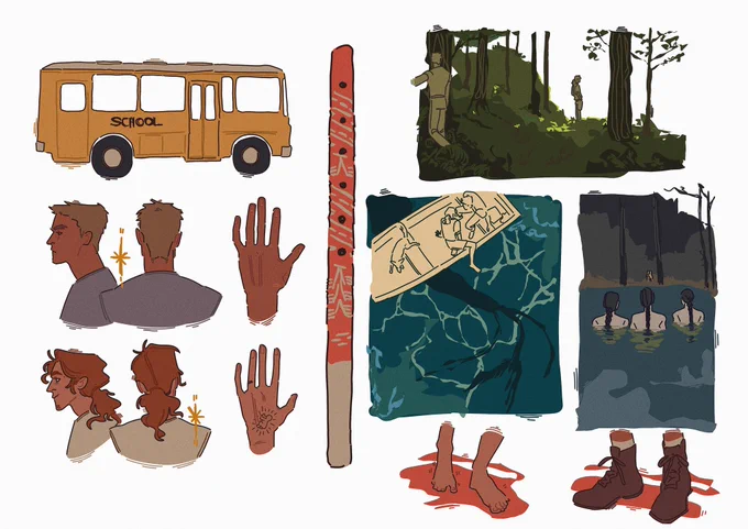 I'm actually so excited because it's going to be in my concept art style and I'm making some Polaroid styled doodles too bc they're in college and Jonathan is photography major  