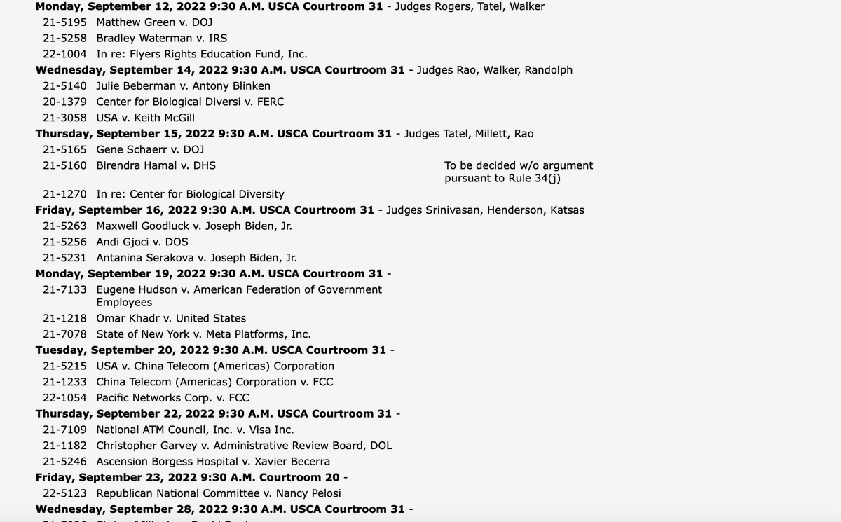NicoletteGlazer's tweet photo. NEW: #DV2020 &amp; #DV2021 we have the panel for the 16 September 2022 oral arguments in the consolidated Goodluck/Gomez/Rai/Filazapovich/Goh/Gjoci/Serakova cases. https://t.co/9MoOYTFLIX