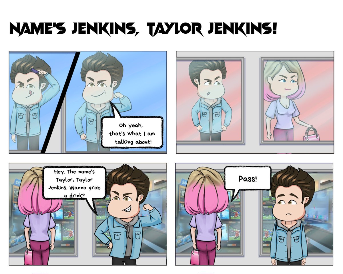 musesgame's tweet photo. Name's Jenkins, Taylor Jenkins!
#comics #webcomic #visualnovel https://t.co/Fhv8O8suF9