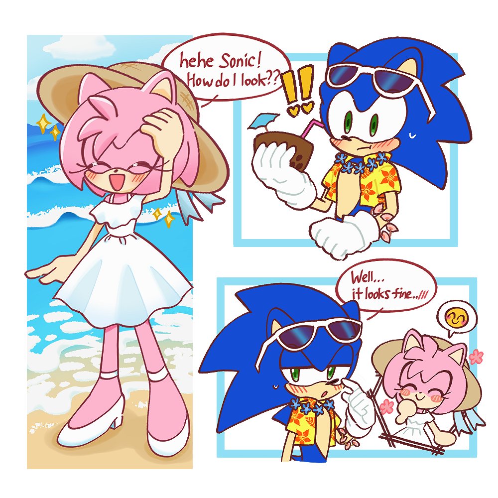 쿠모🌻 on X: Boom Sonamy💙💖 #SonicTheHedgehog #AmyRose