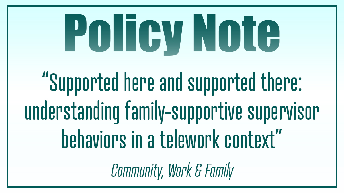 Community, Work & Family Journal tweet media