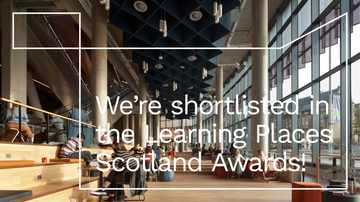 Delighted to see the @UofGlasgow James McCune Smith Learning Hub shortlisted again this year at the @EduScotland awards, in the ‘Inspiring Learning Spaces’ category. Good luck everyone, see you at the awards night! #LPS22 bit.ly/3QSPnNt