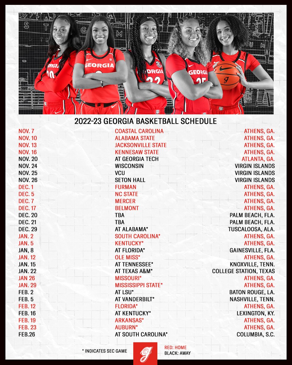 UGA_WBB's tweet photo. Dates are set, mark your calendars ‼️

🎟: https://t.co/iXnNaltArU

#GoDawgs https://t.co/9n7stLR2GE