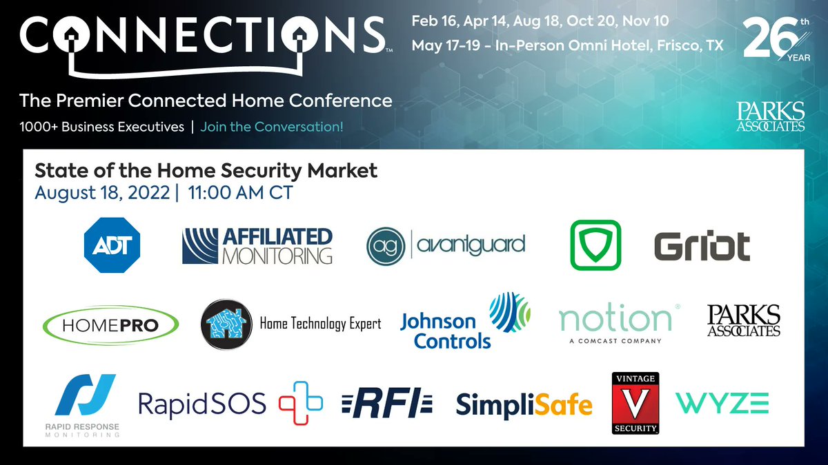 ParksAssociates's tweet photo. Don’t miss the return of @ParksAssociates’ #CONNUS TOMORROW at 11 AM CT, featuring key players who will address #innovation in the #connectedhome industry. Register today: https://t.co/viAY499Hjb #smarthome #technology https://t.co/ZilLj7czd2