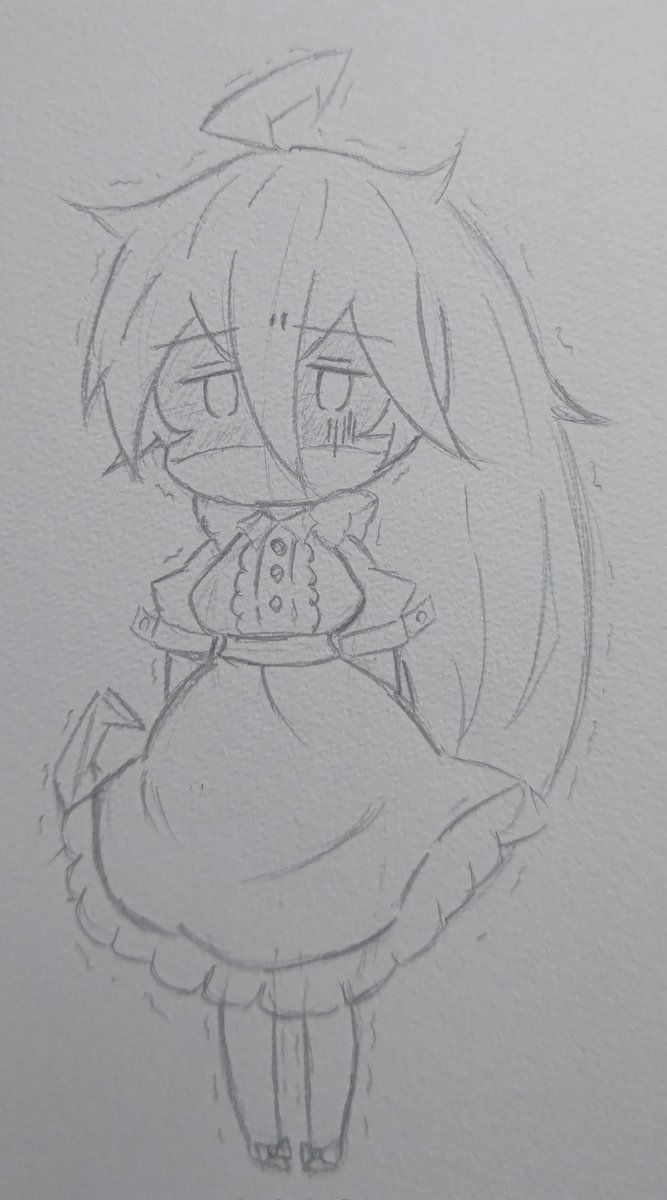 KanzakiABCDEX's tweet photo. レーヴァ系ならスラスラ描けちゃうども、神崎です。
神崎さん家のレーマはメイド喫茶でバイトしてるけど、大体ゲンナリしてるの図。
#ファンキルイラスト
#ファンキル布教活動
#レーマ
#メイド
#ゲンナリ
#罵倒系メイド
#一部の客からのファン層は熱い
#目がピーんでいる
#大体そんな感じ〜 https://t.co/PiWkQrGCKr