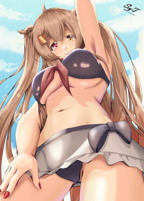熱すぎるので去年の水着村雨#艦これ#村雨 