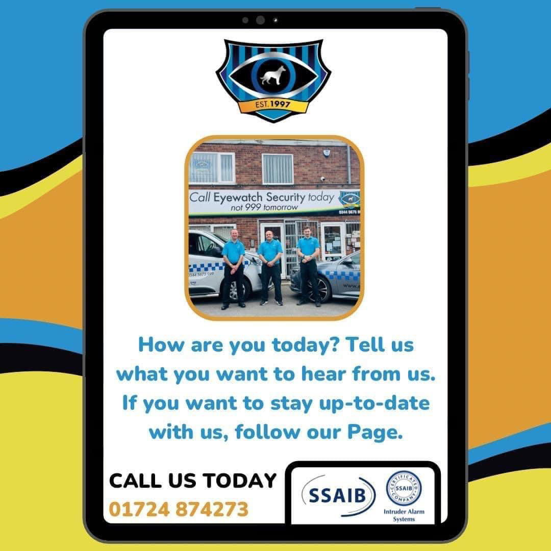 How are you today? Tell us what you want to hear from us. If you want to stay up-to-date with us, follow our Page.

Eyewatch | Call us today not 999 tomorrow…