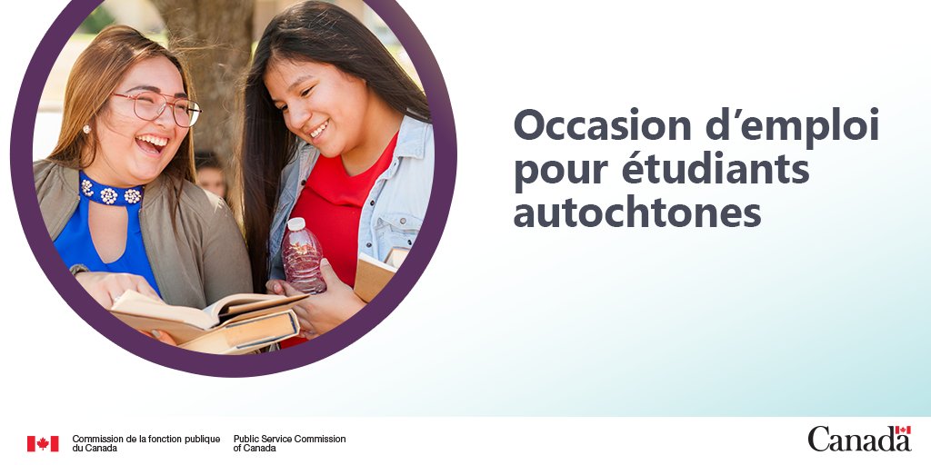 CFPduCanada's tweet photo. Gestionnaires du GC: Invitez les étudiants autochtones des programmes #PFETE #COOP et #PAR à s’inscrire à l’activité de clôture du programme Occasion d’emploi pour étudiants autochtones! 
Cette activité aura lieu le 23 août et ils peuvent s’inscrire ici: 
https://t.co/2rTELwqzm1 https://t.co/d8Gqi2eJcq