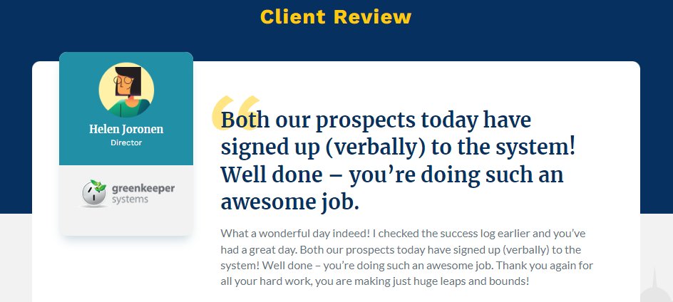 AlisonGWilliams's tweet image. Callbox is serving #Software companies to improve and increase their sales growth.

Helen Joronen, Director of Greenkeeper Systems applauded Callbox for giving them qualified prospects and turn into their customer.

Learn more: bit.ly/3c4gGFJ

#leadoutreach #softwarelead