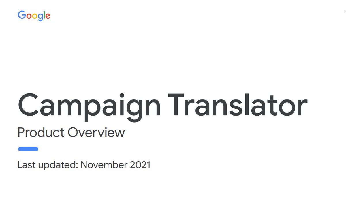 Google on our last call said they're offering beta for automatic campaign translation for >200 languages using machine learning - could be useful for clients in diverse markets
the catch tho seems to be ongoing monitoring of search terms/maintenance #ppc 
would you try this out?