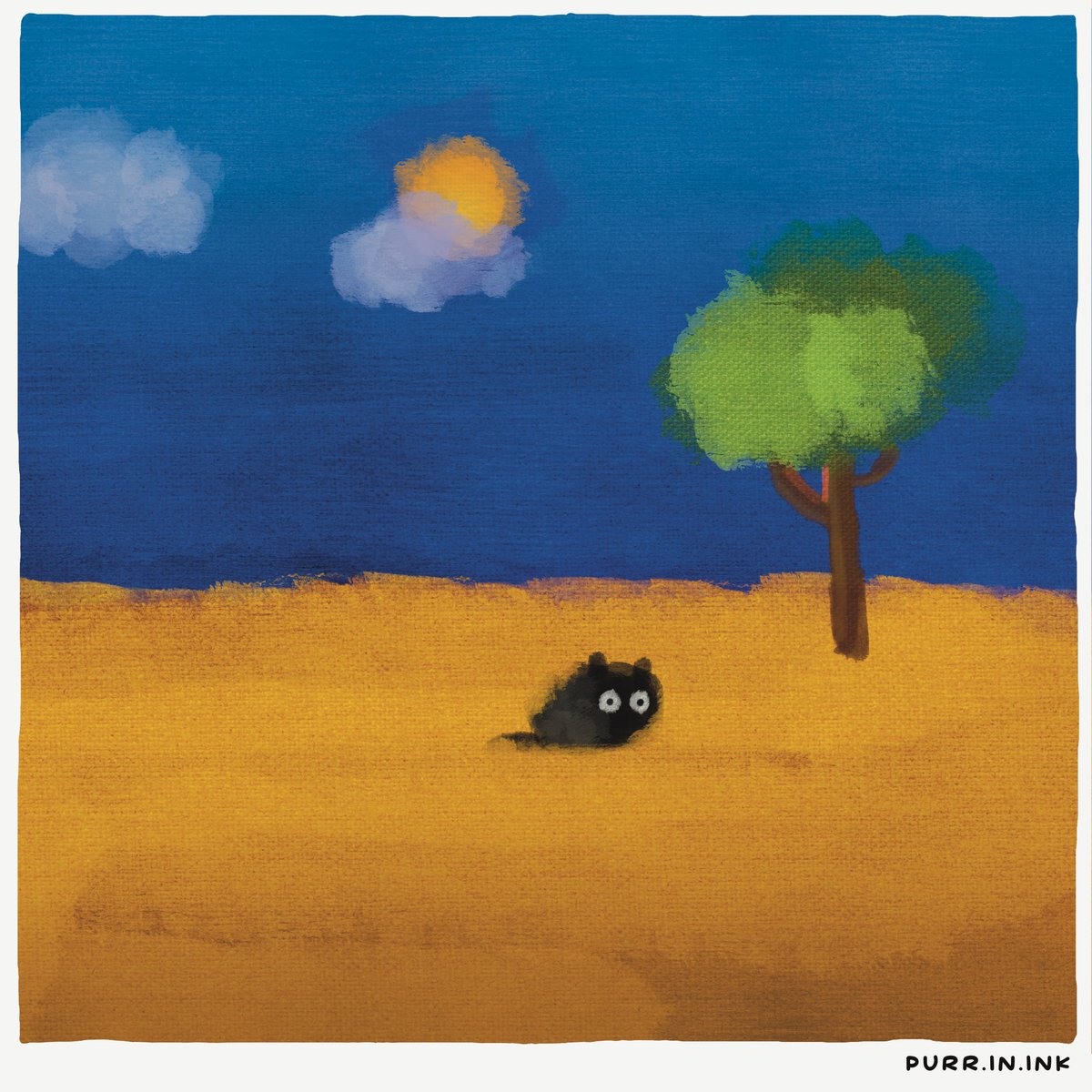 Searching for the bird (digital painting). Prints purrin.ink