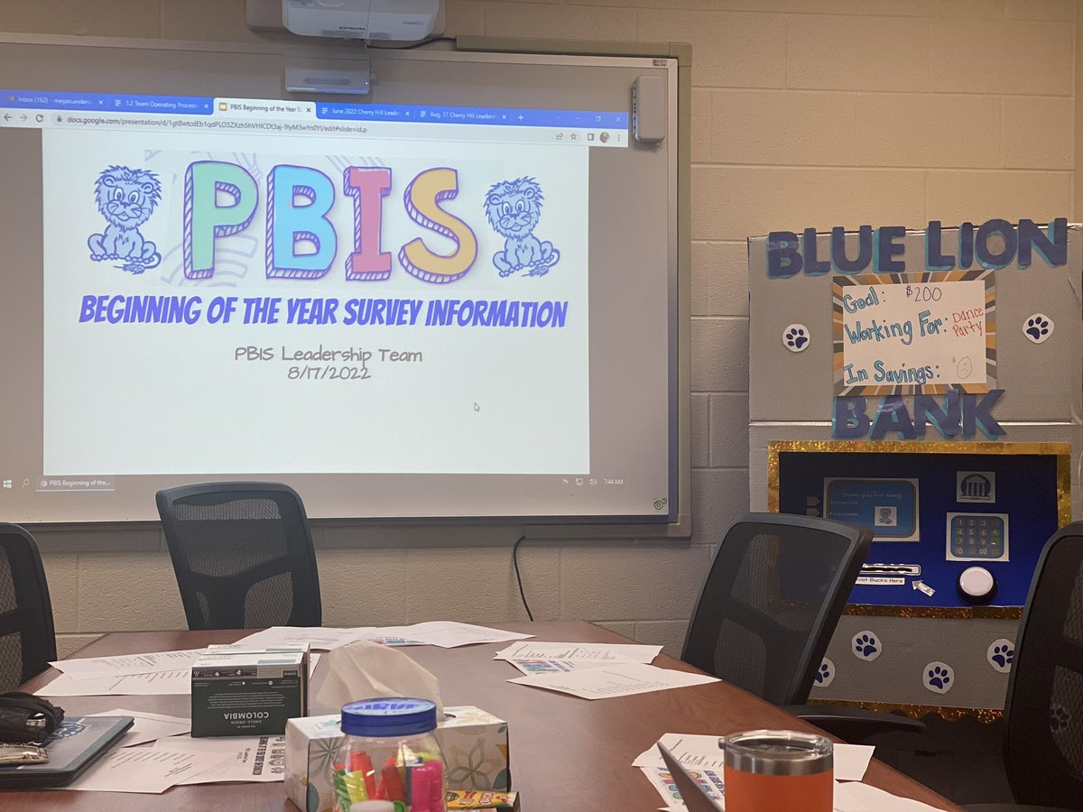 <a href="/WCHCS/">WCH City Schools</a> building a climate of success with a creative spin using their Blue Lion Bank this year to work toward building wide celebrations as the next step in their PBIS journey! Once kids have fed the bank enough bucks they get to celebrate! The “atm bank” talks too!