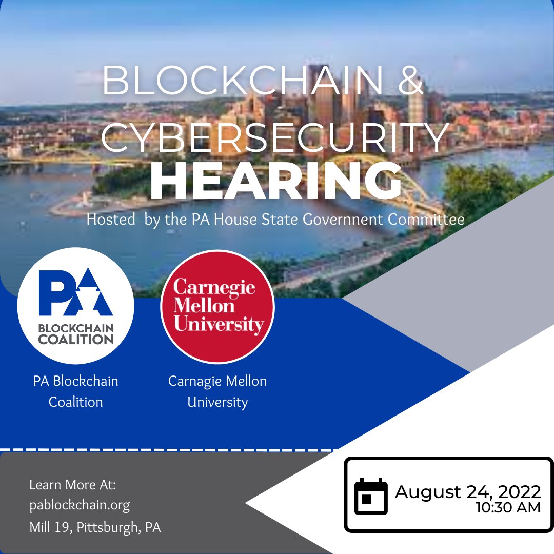 pa_blockchain's tweet image. Tune in next week for an exciting discussion about blockchain technology in PA! Live stream link to follow.