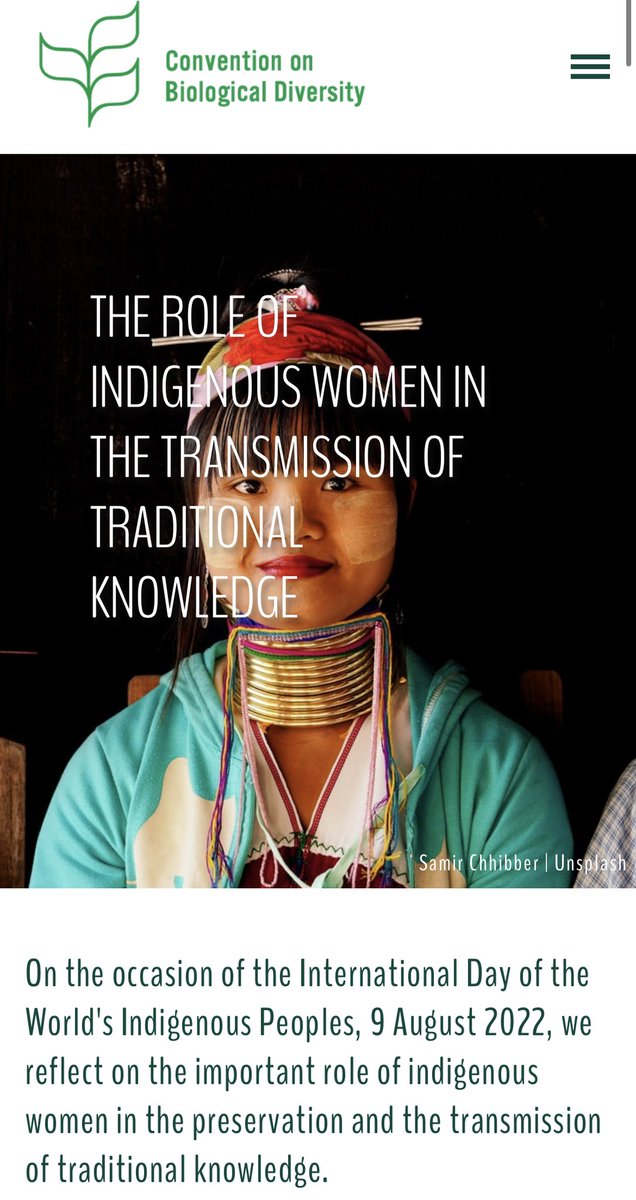 #Indigenous women's full, equal, and effective participation at all levels of decision-making is essential in equally sharing the benefits from biodiversity and natural resources. Learn more at the @UNBiodiversity web story: cbd.int//article/role-…