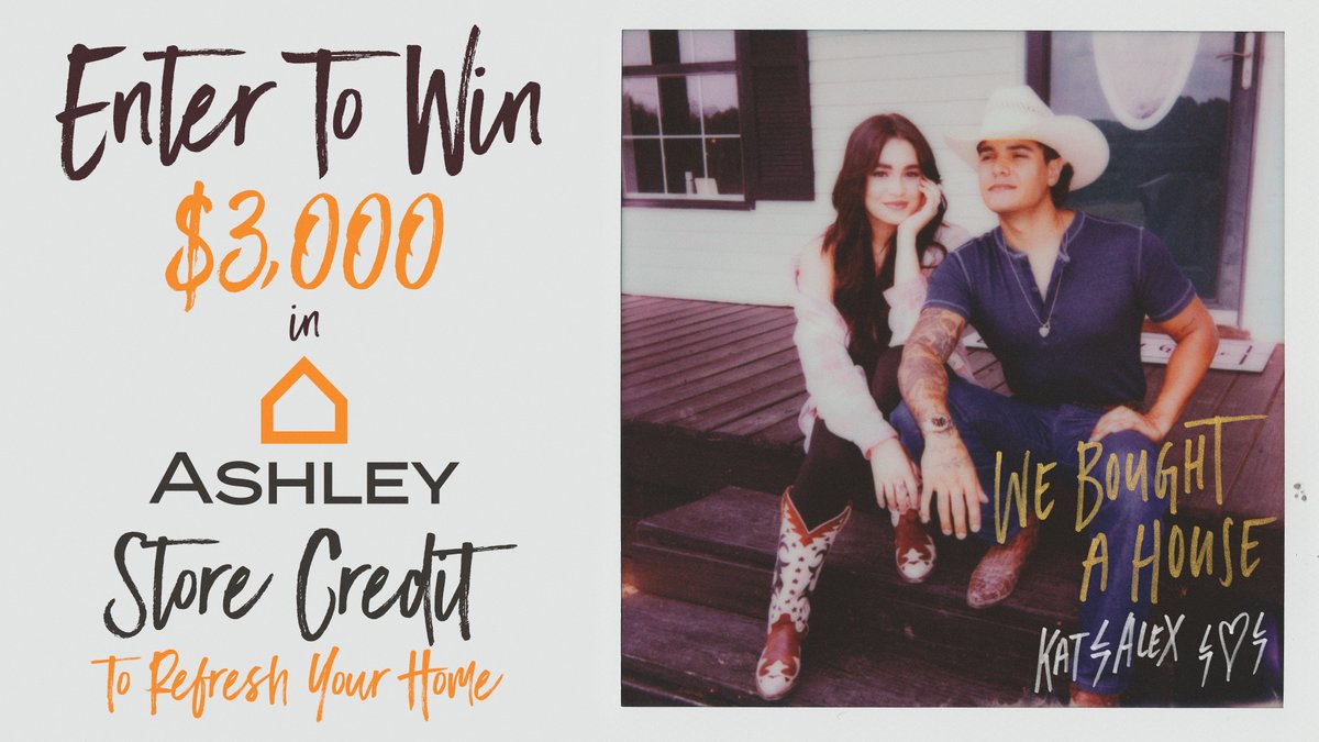 We’re so excited to be partner with .<a href="/AshleyHomeStore/">Ashley</a>  to give away $3,000 worth of furniture! Link to entire rules and how to enter is here: katandalex.lnk.to/ASHLEYGiveaway⚡️🤍🏡🖤⚡️ #theashleycommunity #WeBoughtAHouse