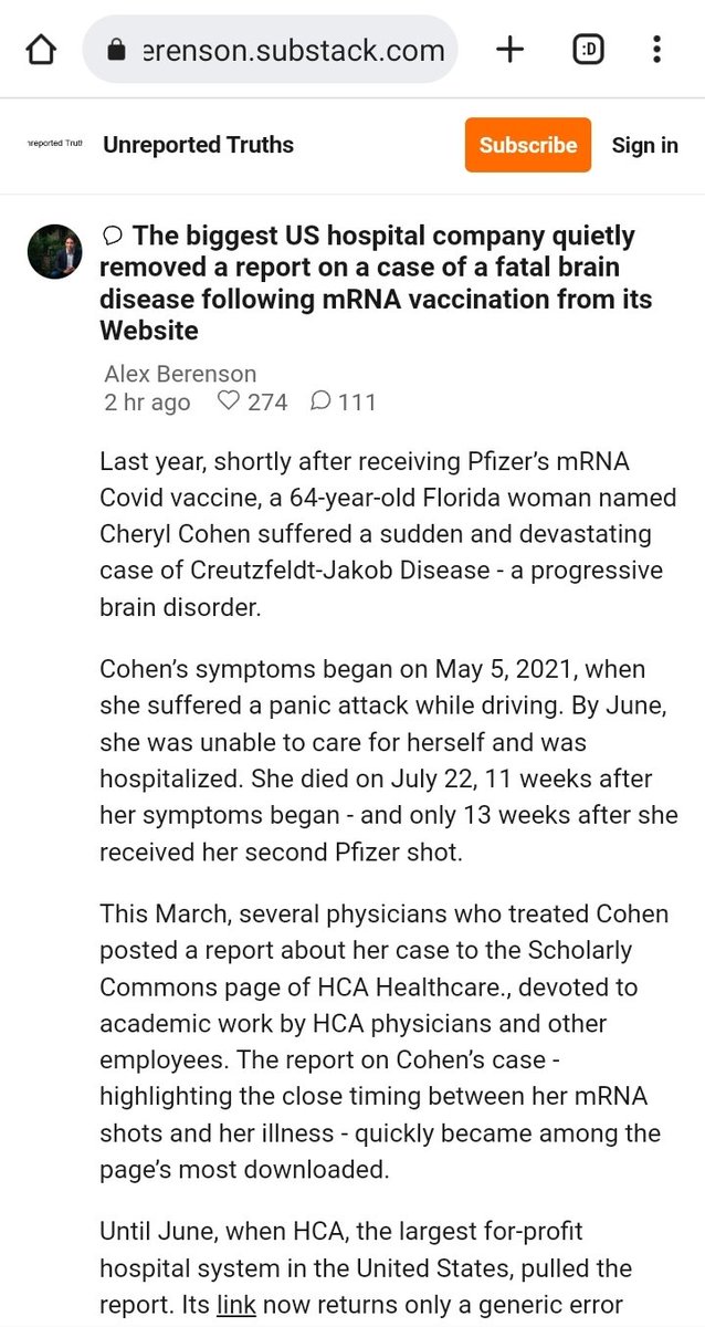 TheHallwayTrust's tweet photo. CJD-like fatality, an experimental mRNA injection adverse event now going mainstream. Take your NAC friends, they can shed it too but NAC stops it! #proteinwars https://t.co/M2geOe0Hzk