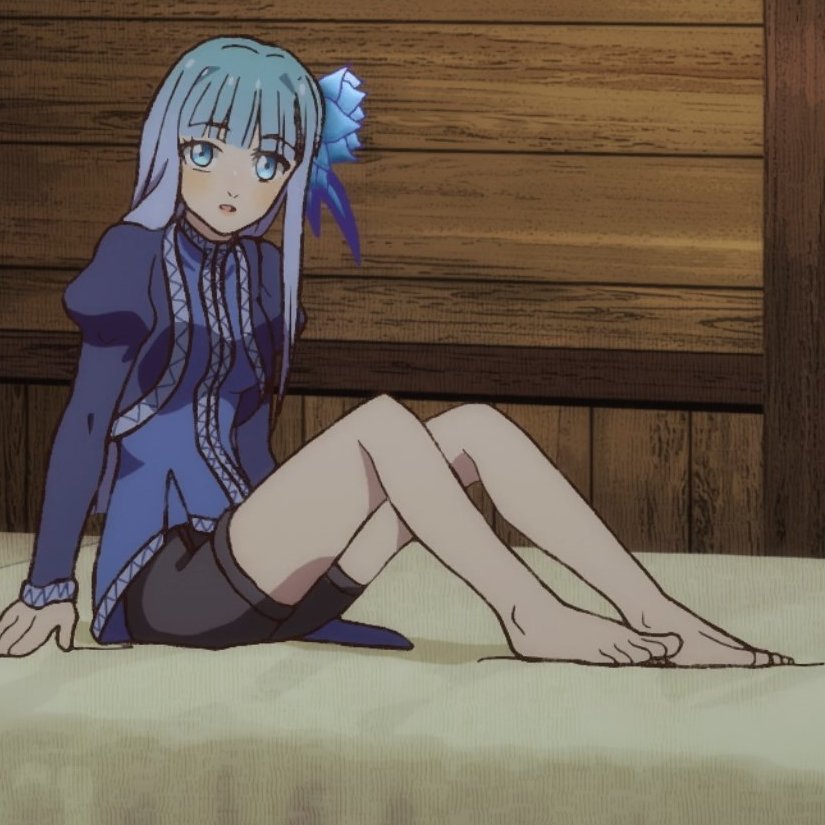 SerasKF on X: #anifeets Feet shots from today's episodes. 1-2) Isekai  Meikyuu Harem E07. At least Roxanne didn't wear the socks in bed. 3)  Tsurekano E07. 4) Isekai Ojisan E05.  /