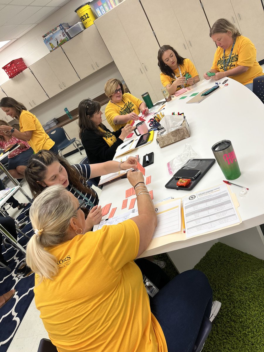 jena_vernon9's tweet photo. Teachers being the lead learners of the campus! Being led by the one and onlys, Mrs. Tidwell and Mrs. Poland  #Missionmovingforward #BeGolden @TidwellBrittani @PolandDenise @jillmariewil @cllowery @DrJosh_Garcia https://t.co/3InHR13p6j