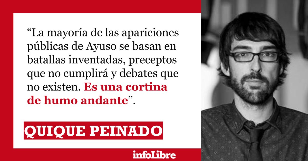 _infoLibre's tweet photo. "Ella solo juega las piezas de un tablero envenenado mejor que nadie. Mientras no cambie el tablero, ganará". 'Ayuso, la cortina de humo andante', por @quiquepeinado https://t.co/mNNNqOSkBS https://t.co/na55bZBKOg