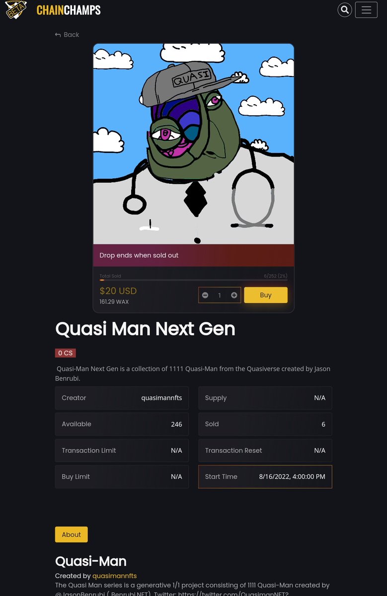 Quasi-Man. OG sold out! NG minting now!!! tweet media