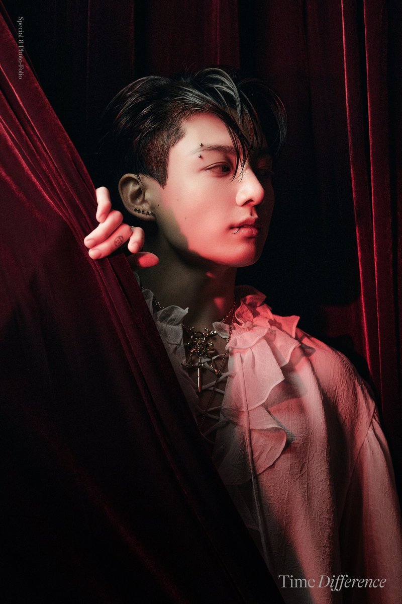 SIREJK's tweet photo. Something new to look forward to, a diverse creative side of mine which will be poured through a self-curated photo folio of mine titled Me, Myself and Jungkook ‘Time Difference’. Here I become my own muse, depicting the story of me as a vampire who is vulnerable to daylight. https://t.co/a5Di2X02U1