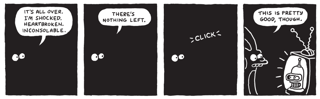 LifeInHellStrip's tweet photo. "To Hell With You, Matt Groening," R. Sikoryak, 2012 https://t.co/dsH1twhjIf